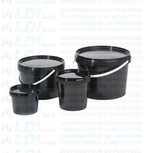 POT STOCKAGE 0L5+COUV NOIR PLASTIQUE