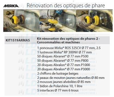 KIT RENOVATION DES OPTIQUES DE PHARES 2